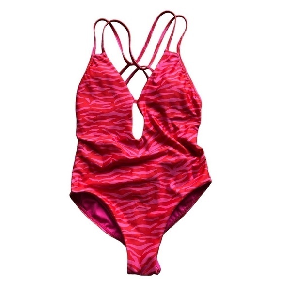 Peixito Isla Womens Tiger Print Strappy One Piece Swimsuit Small (4) NWT - Picture 3 of 15